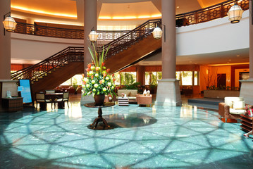 Luxury hotel lobby - obrazy, fototapety, plakaty