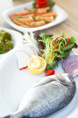 serving sea food