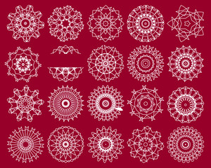 twenty snowflakes,vector illustration