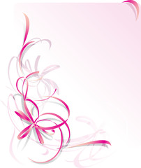 Pink Ribbon Greeting Card - St Valentines Day