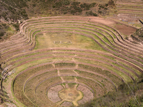 Ancient Inca circular terraces at Moray, Peru