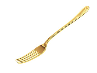 fork gold isolated  