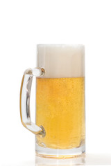 pint of beer on a white