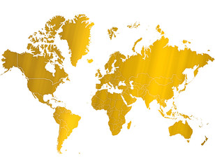 Carte Monde Or