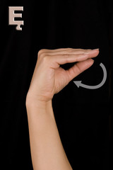 letter ę in polish sign language