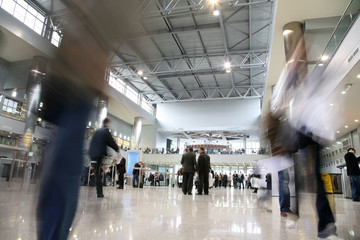 The visitors of business center