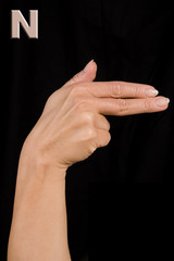 letter n in polish sign language