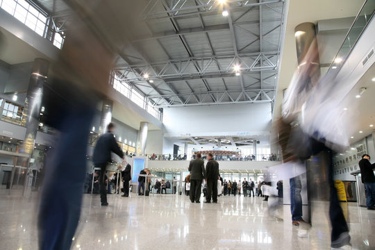 The visitors of business center