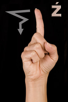letter ź in polish sign language