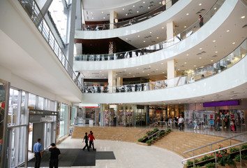 the entrance into the commercial center