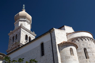 Fototapeta premium Cathedral in Krk Old Town, on the Krk Island, Croatia.