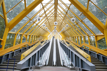 modern pedestrian bridge interior 