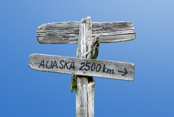 alaska sign in blue sky