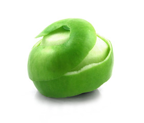 Peeled green apple.