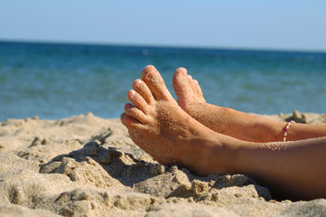 Feet on the beach