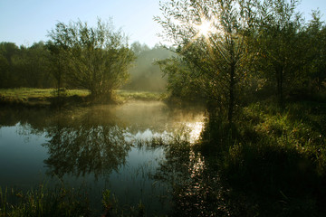 Fototapeta na wymiar Powierzchnia Wilderness Meandry Lucina rzeka w Czechach