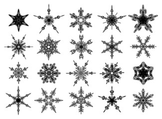 Black snowflakes collection