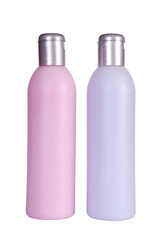 Two bottles on beauty produced isolated on white background