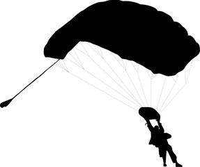 illustration of two Parachuter with to silhouettes