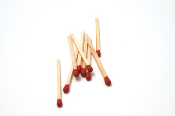 group of safety matches scattered