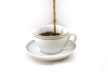 Pouring a coffee cup