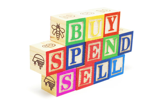 Alphabet Blocks - Buy, Spend, Sell