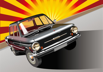 Vector black retro-mobile