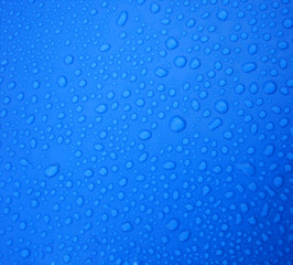 Fototapeta na wymiar Raindrops on Blue