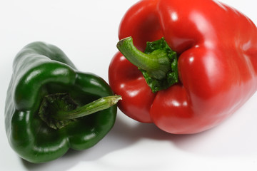 Red and green peppers