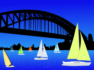 Yachts and Sydney skyline