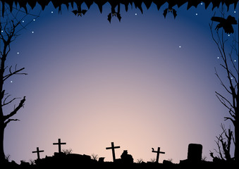 The form for the letter. Halloween team. A vector illustration.