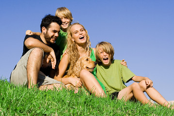 happy, healthy, young,family laughing smiling fun outdoors