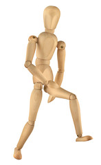 running wooden figure