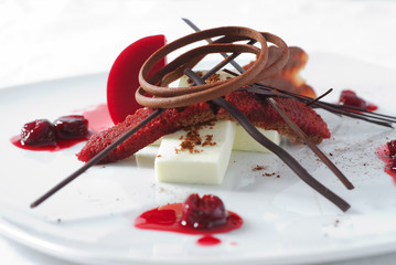 cherry dessert  with chocolate