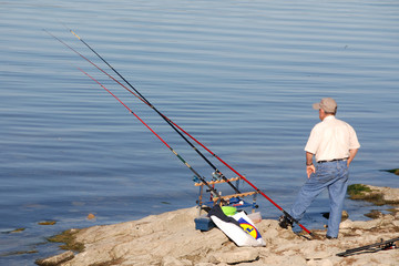 Pescatore nel lago di Castiglione del Lago