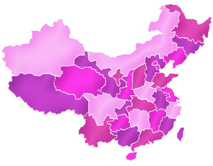 Carte Chine Camaieu Rose