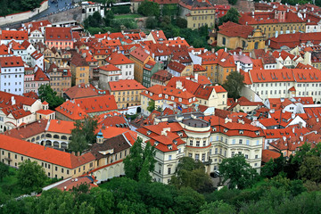 Fototapeta na wymiar Antena widok z Prague City Petøín Hill
