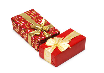 Gift boxes isolated on the white background
