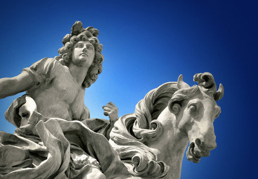 Statue of Louis XIV at the Louvres, Paris, France