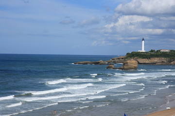La plage et le phare de Biarritz