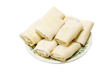 frozen pancakes on izolated background