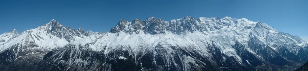 Crédence de cuisine en verre imprimé Mont Blanc panorama massif du Mont Blanc vu du Brévent