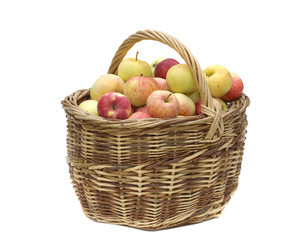 apples in woven basket