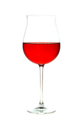 Wine in a glass. Isolation on white