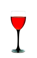 Wine in a glass. Isolation on white
