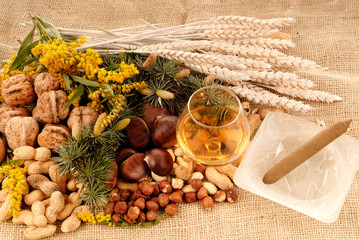 seasonal, nuts and cognac