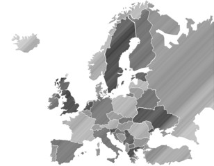 Carte Europe Camaieu Argent Métal