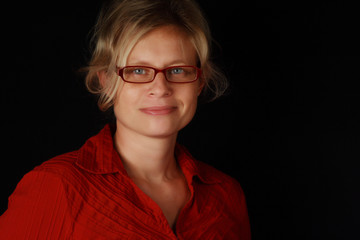 Fototapeta premium blond woman wearing glasses