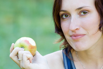 woman and fruit