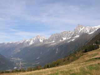 Fototapeta premium Chamonix et Aiguilles vus de Bellevue